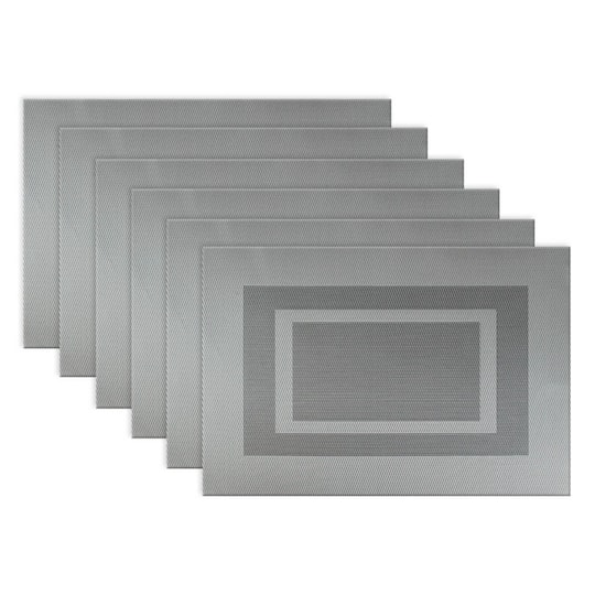 Design Imports Rectangle Doubleframe 6-pc. Placemat, One Size, Gray